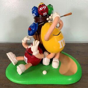Vintage M&M's Sports Mulligan-Ville Candy Dispenser Yellow and Red Sand Trap